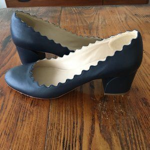 Chloe Scalloped Leather Pumps